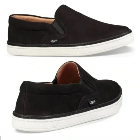 UGG Shoes - UGG Soleda Black Nubuck Leather Slip-On Women Sneakers Worn once Sz 8